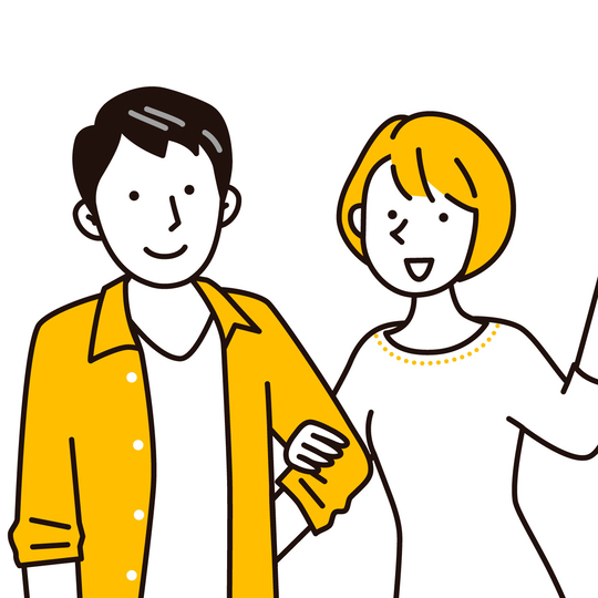 新郎にエスコートされる結婚する男女